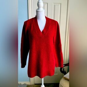 J. Jill Vibrant Red V-Neck Sweater